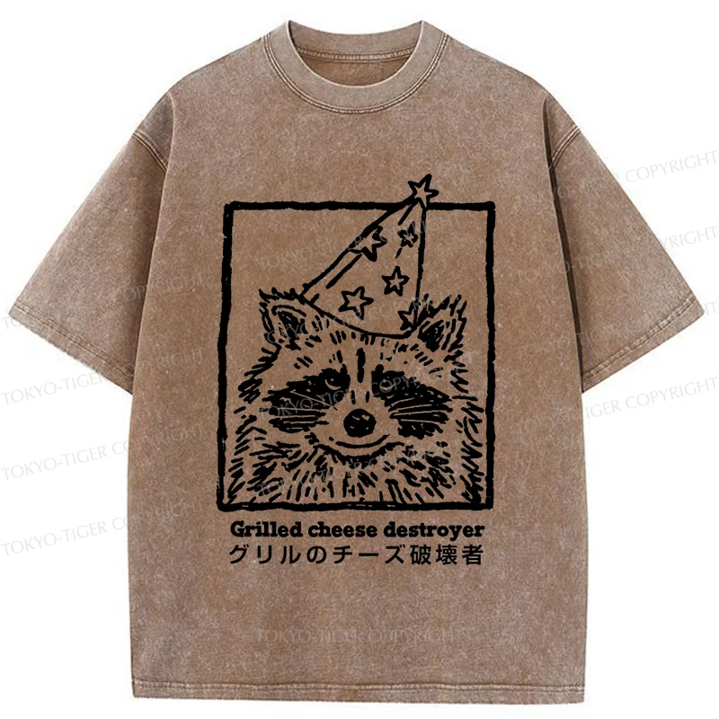Tokyo-Tiger Cute Destroyer Washed T-Shirt