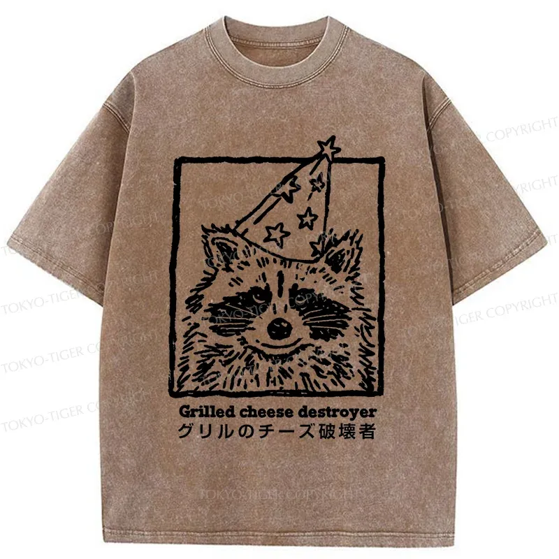 Tokyo-Tiger Cute Destroyer Washed T-Shirt