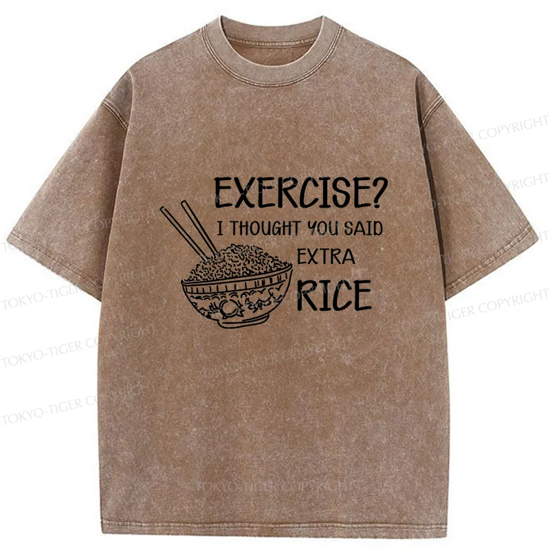 Tokyo-Tiger Exercise Or Extra Rice Washed T-Shirt