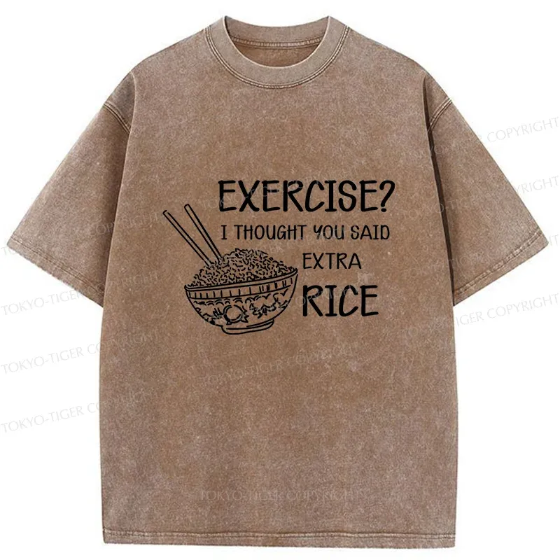 Tokyo-Tiger Exercise Or Extra Rice Washed T-Shirt