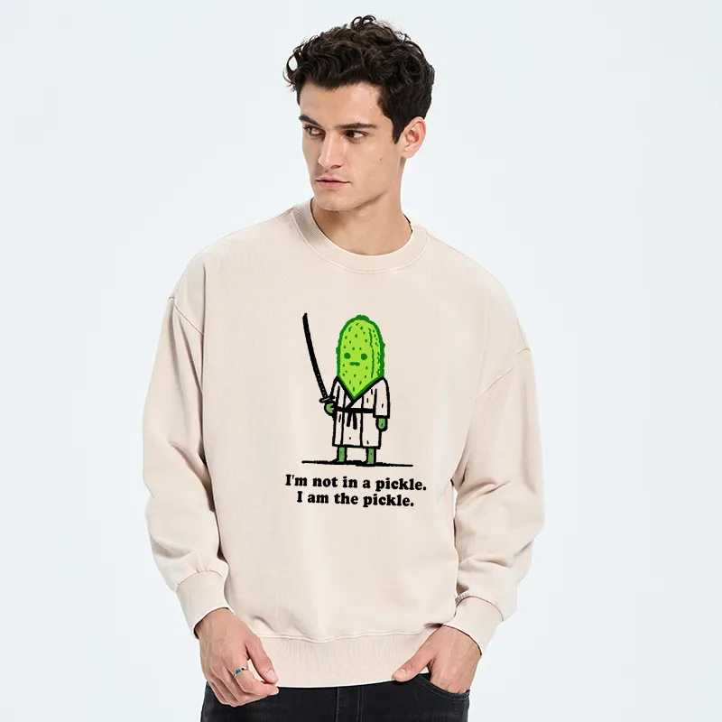 Tokyo-Tiger Funny Cucumber Samurai Washed Sweatshirt