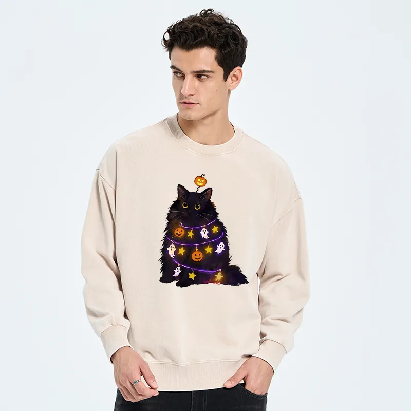 Tokyo-Tiger Halloween Cat Washed Sweatshirt