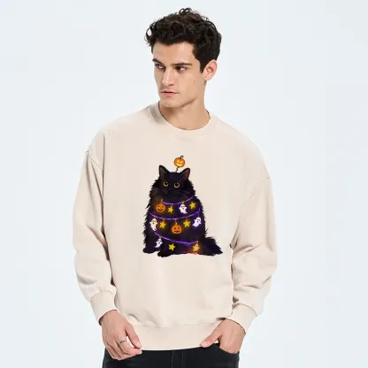 Tokyo-Tiger Halloween Cat Washed Sweatshirt