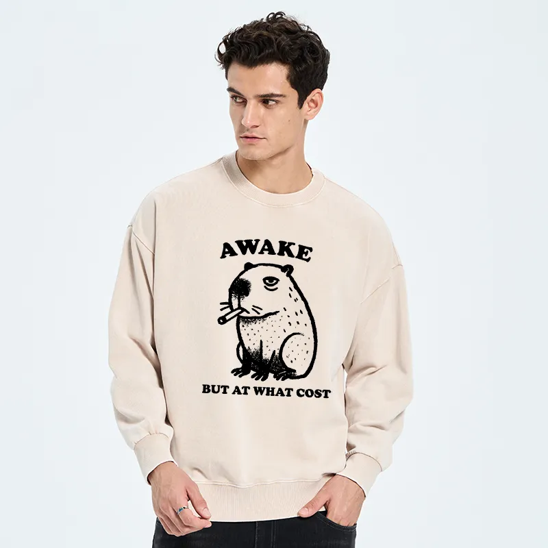 Tokyo-Tiger Smoking Capybara Washed Sweatshirt