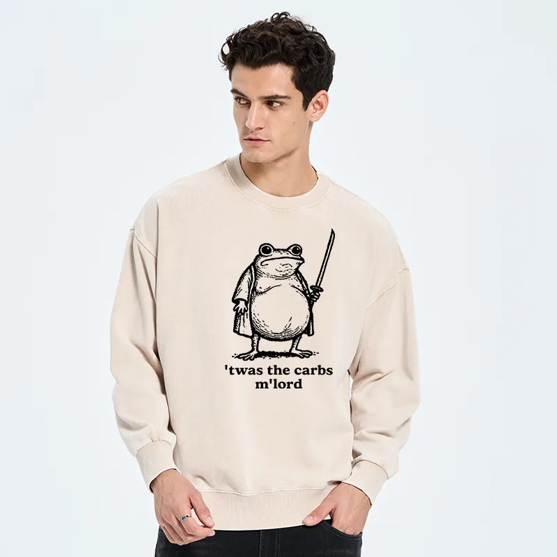 Tokyo-Tiger Funny Fat Samurai Frog Washed Sweatshirt
