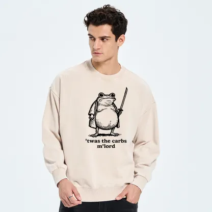Tokyo-Tiger Funny Fat Samurai Frog Washed Sweatshirt