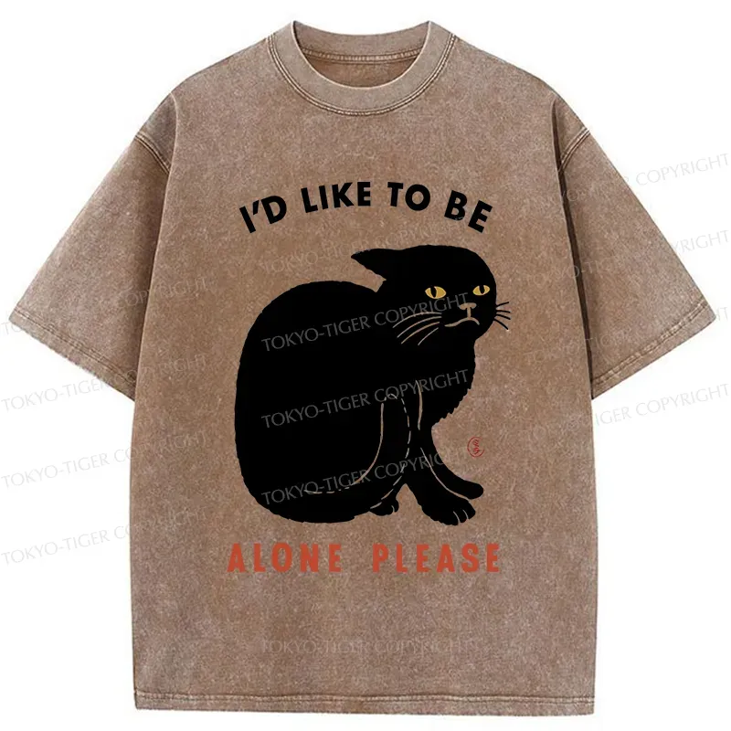 Tokyo-Tiger Cat Alone Japan Washed T-Shirt