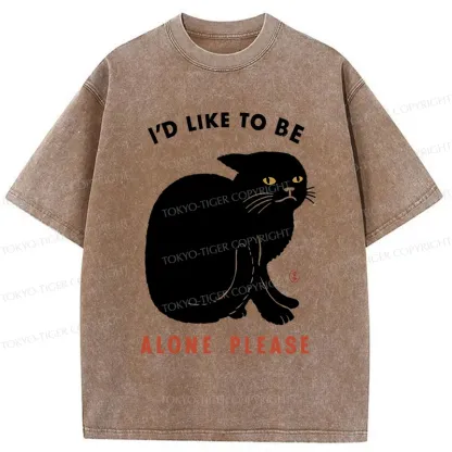 Tokyo-Tiger Cat Alone Japan Washed T-Shirt