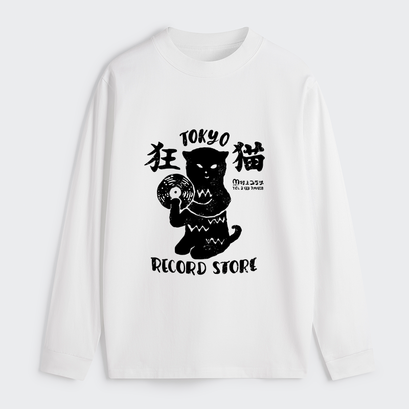 Tokyo-Tiger Tokyo Record Store Cat CD Classic Long Sleeve T-Shirt