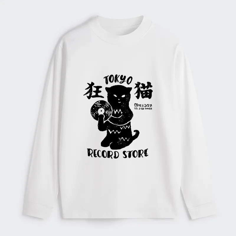 Tokyo-Tiger Tokyo Record Store Cat CD Classic Long Sleeve T-Shirt
