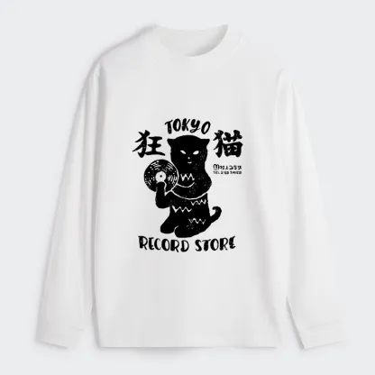 Tokyo-Tiger Tokyo Record Store Cat CD Classic Long Sleeve T-Shirt