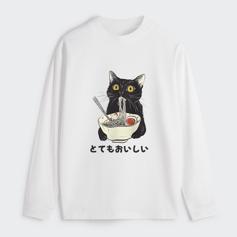 Tokyo-Tiger Cats Eat Ramen Noodles Classic Long Sleeve T-Shirt