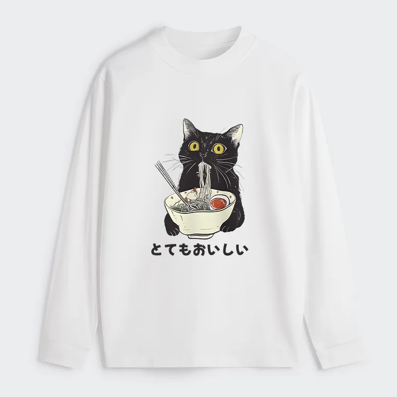 Tokyo-Tiger Cats Eat Ramen Noodles Classic Long Sleeve T-Shirt
