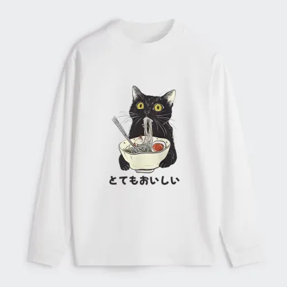 Tokyo-Tiger Cats Eat Ramen Noodles Classic Long Sleeve T-Shirt