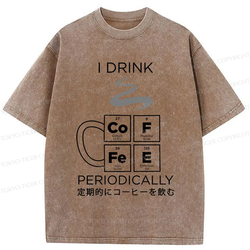 Tokyo-Tiger Coffee Elements Washed T-Shirt
