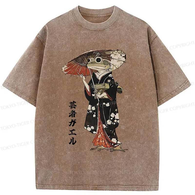 Tokyo-Tiger Geisha Frog Washed T-Shirt