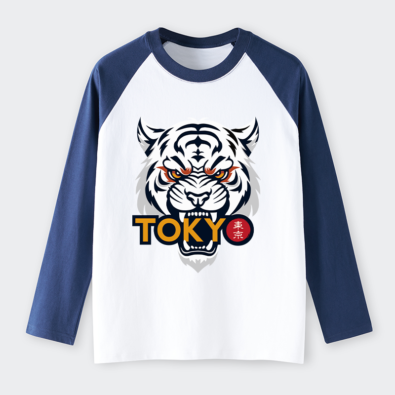 Tokyo-Tiger Logo Raglan long sleeve T-shirt