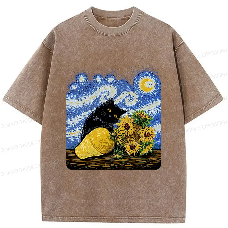 Tokyo-Tiger Cat Knocked Over The Vase Washed T-Shirt