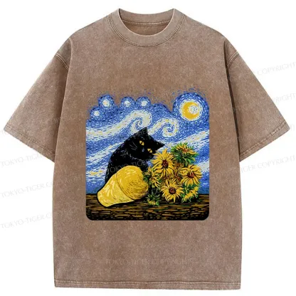 Tokyo-Tiger Cat Knocked Over The Vase Washed T-Shirt