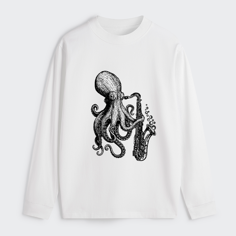 Tokyo-Tiger Octopus Playing Saxophone Classic Long Sleeve T-Shirt