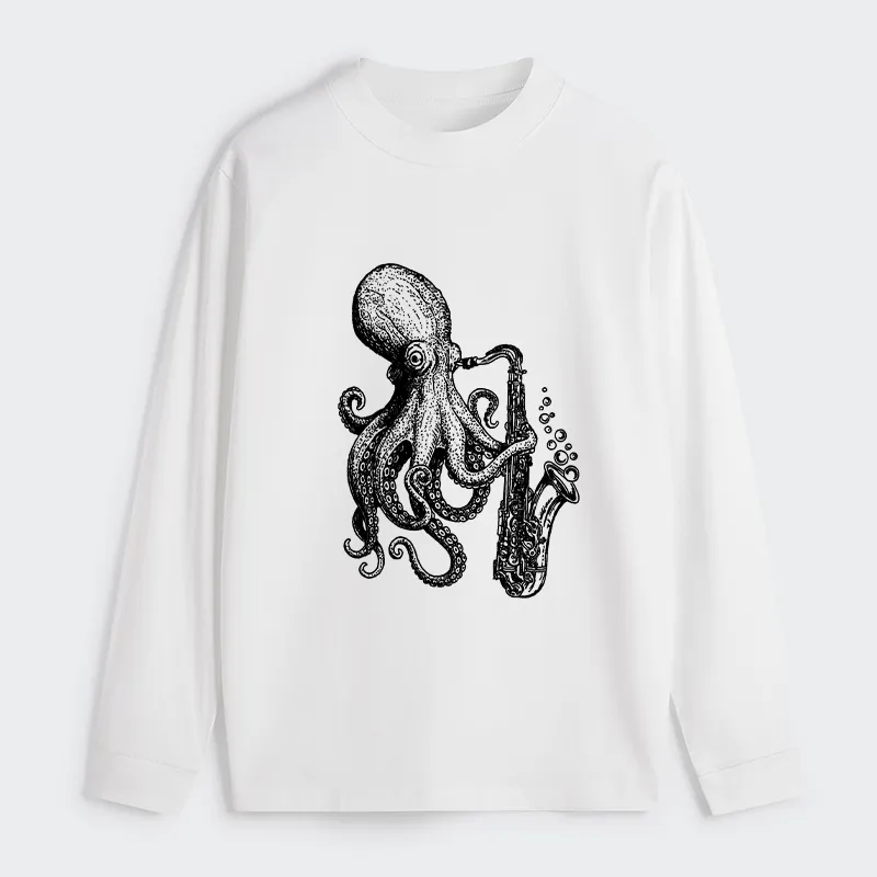 Tokyo-Tiger Octopus Playing Saxophone Classic Long Sleeve T-Shirt