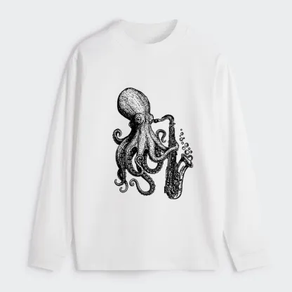 Tokyo-Tiger Octopus Playing Saxophone Classic Long Sleeve T-Shirt