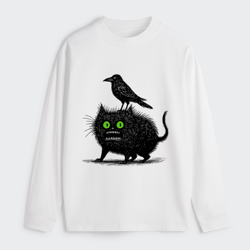 Tokyo-Tiger Crow And Black Cat Long Sleeve T-Shirt