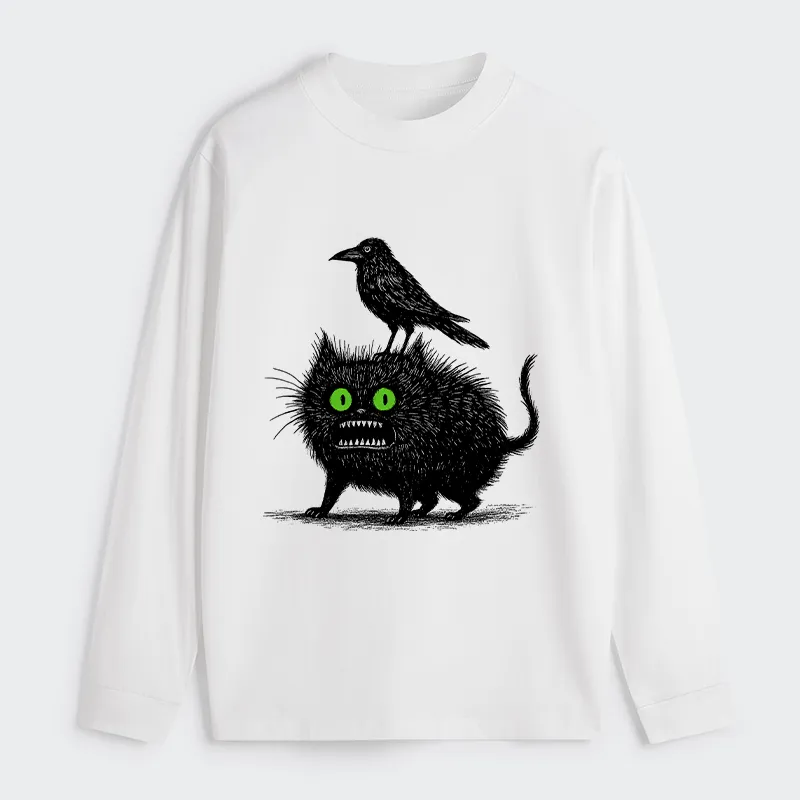 Tokyo-Tiger Crow And Black Cat Long Sleeve T-Shirt
