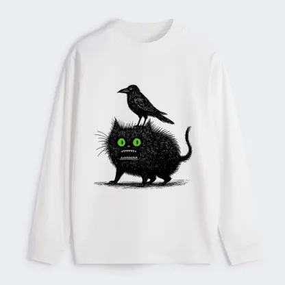 Tokyo-Tiger Crow And Black Cat Long Sleeve T-Shirt