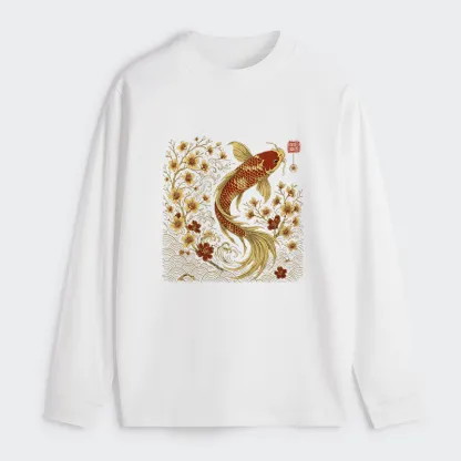 Tokyo-Tiger Vintage Sakura And Koi Classic Long Sleeve T-Shirt