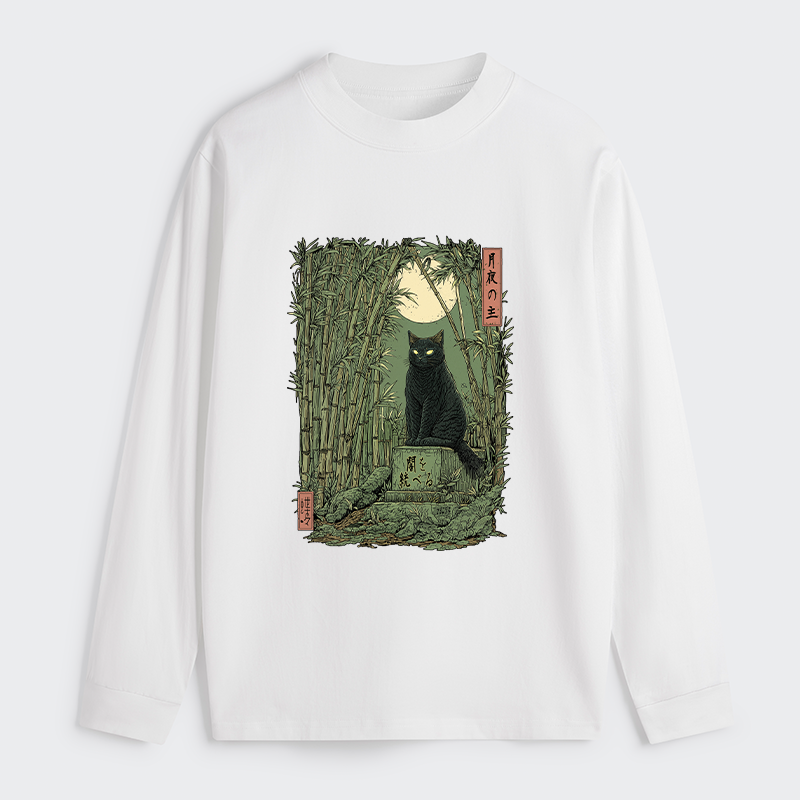 Tokyo-Tiger Black Cat In The Bamboo Forest Classic Long Sleeve T-Shirt