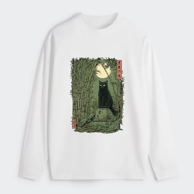 Tokyo-Tiger Black Cat In The Bamboo Forest Classic Long Sleeve T-Shirt