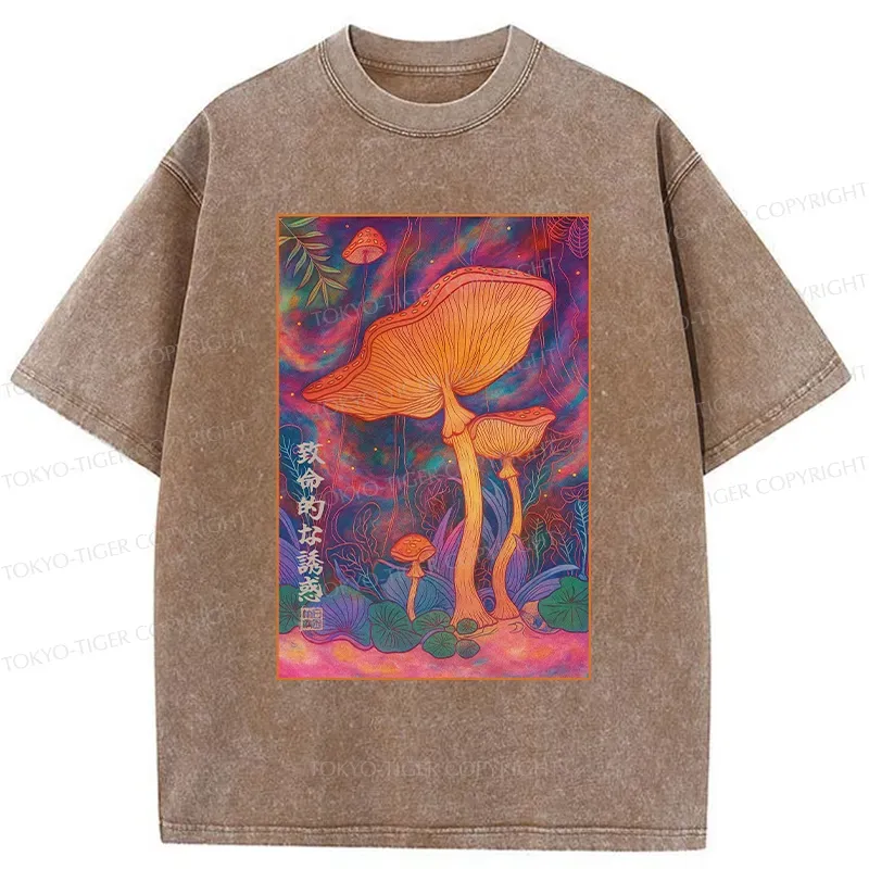 Tokyo-Tiger Magic Mushrooms Washed T-Shirt