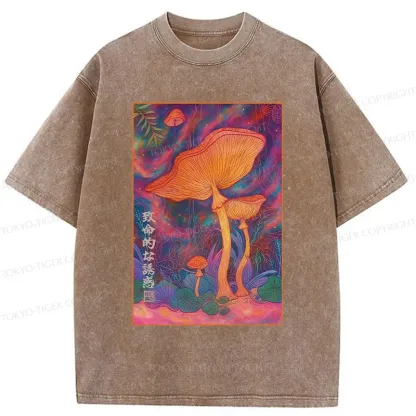 Tokyo-Tiger Magic Mushrooms Washed T-Shirt