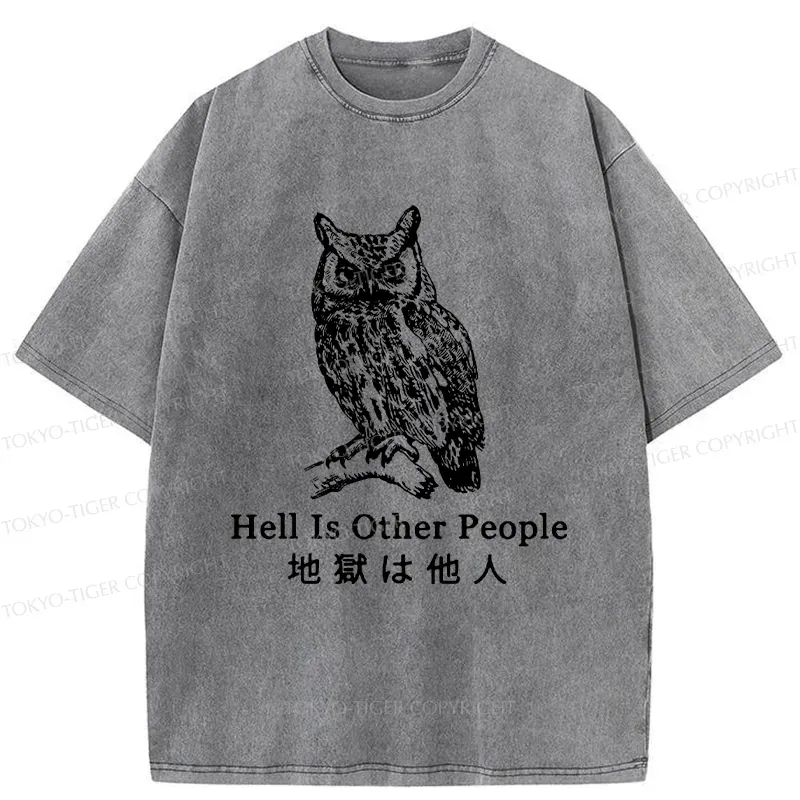 Tokyo-Tiger Hell Is Other People Washed T-Shirt