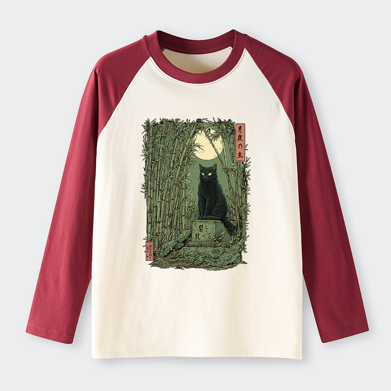Tokyo-Tiger Black Cat In The Bamboo Forest long sleeve T-shirt