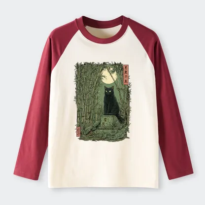 Tokyo-Tiger Black Cat In The Bamboo Forest long sleeve T-shirt