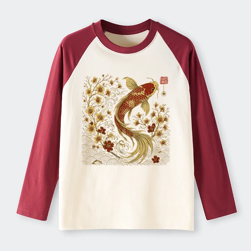 Tokyo-Tiger Vintage Sakura And Koi long sleeve T-shirt