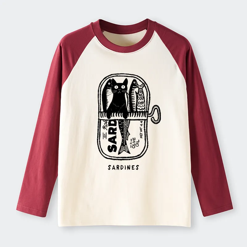 Tokyo-Tiger Cat Hiding In A Sardine Can long sleeve T-shirt