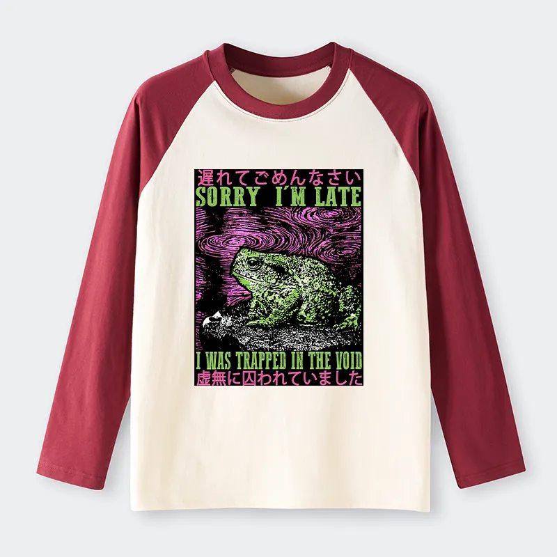 Tokyo-Tiger Frogs Trapped In The Void Raglan Long Sleeve T-shirt