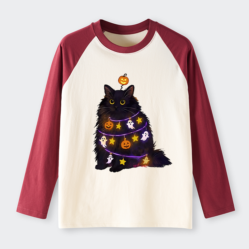Tokyo-Tiger Halloween Cat Raglan Long Sleeve T-shirt