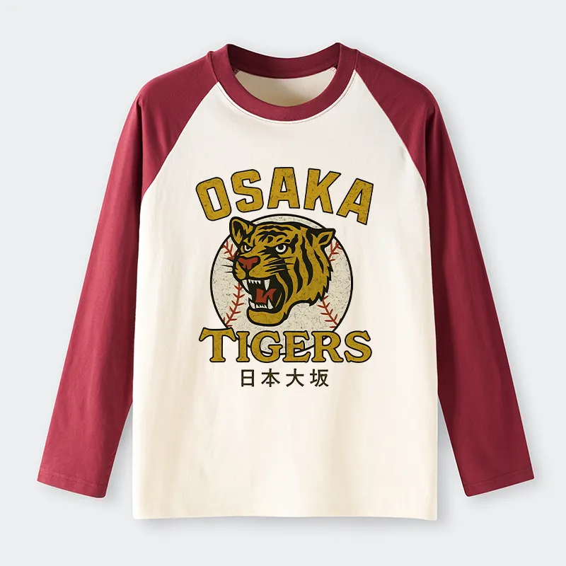 Tokyo-Tiger Funny Osaka Tigers Raglan Long Sleeve T-shirt