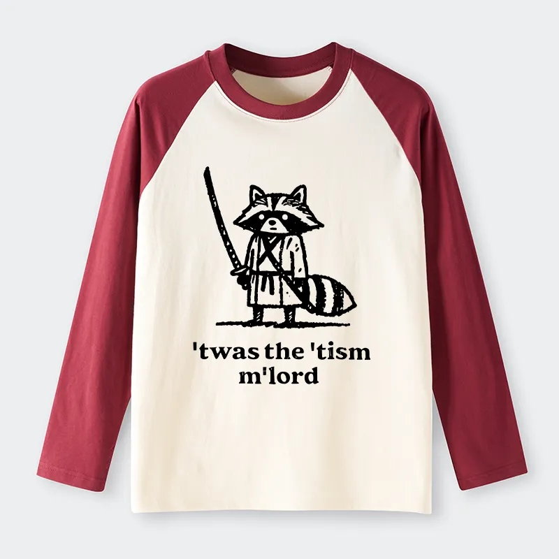Tokyo-Tiger Focused Samurai Raccoon   Raglan Long Sleeve T-shirt