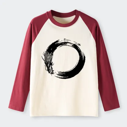 Tokyo-Tiger Dragon's Circle Raglan Long Sleeve T-shirt