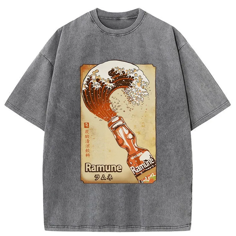 Tokyo-Tiger Japanese Ramune Soda Washed T-Shirt
