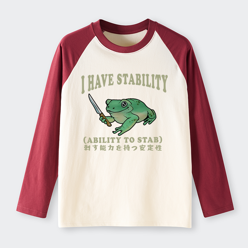 Tokyo-Tiger Mentally Stable Assassin Frog Raglan Long Sleeve T-shirt