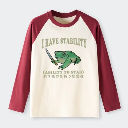 Tokyo-Tiger Mentally Stable Assassin Frog Raglan Long Sleeve T-shirt