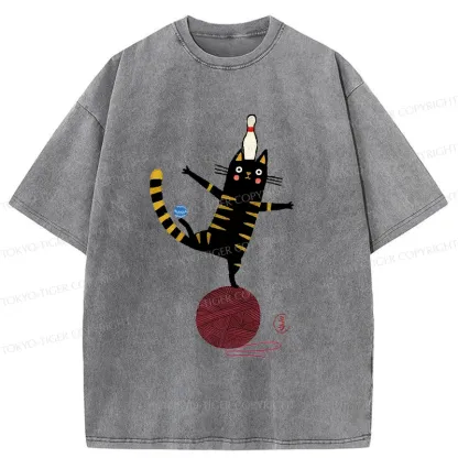 Tokyo-Tiger Acrobatic Kitten Washed T-Shirt