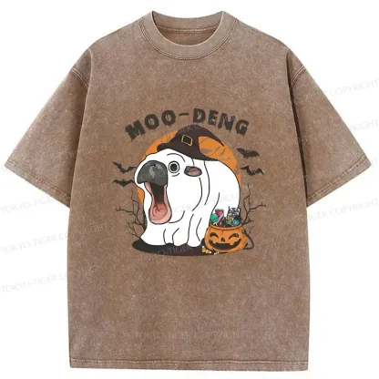 Tokyo-Tiger Halloween Moo Deng Washed T-Shirt