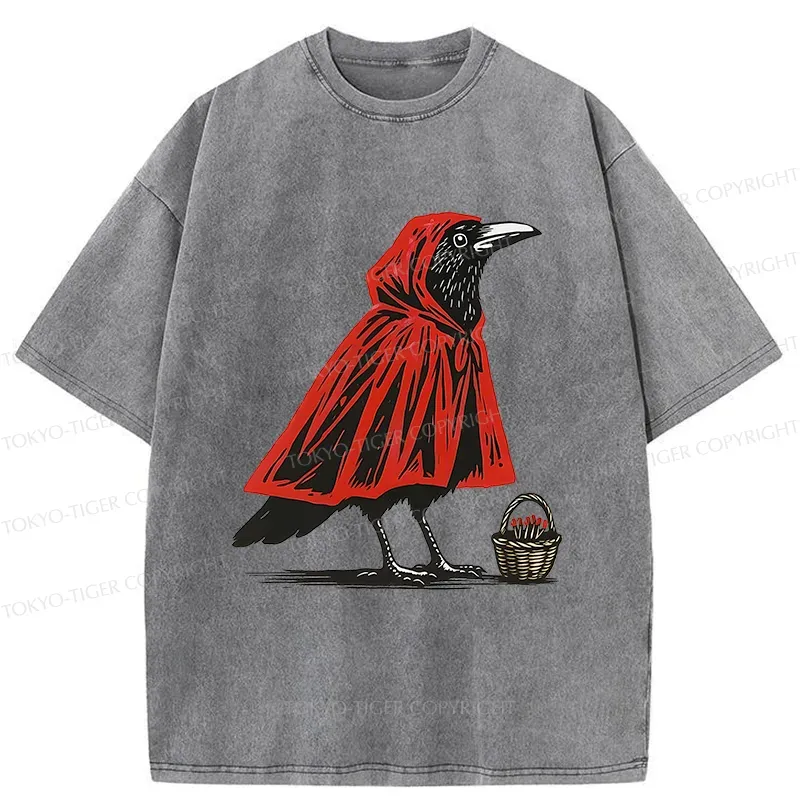 Tokyo-Tiger Crow Selling Matches Washed T-Shirt